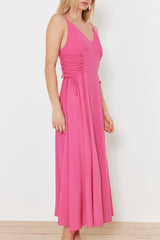 Fuchsia Maxi Woven Beach Dress Tbess24el00098