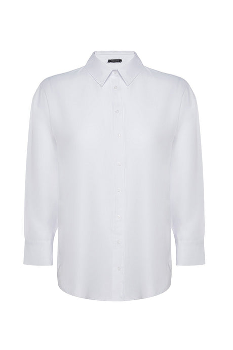 White Boyfriend Woven Shirt Tbbss22go0323