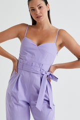 Women's Lilac Belt Detailed Pocket Jumpsuit Lgoz141rlx