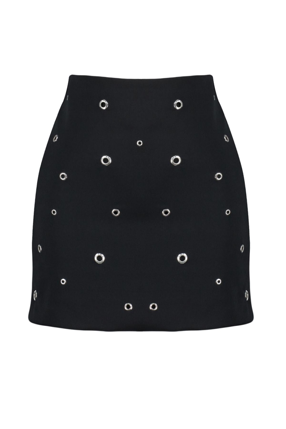 Black Accessorized Skirt Tpraw24et00031