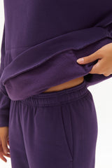 Women Purple High Waist Polarized Jogger Thick Solid Color Winter Rubber Leg Sweatpants 0439 Tb22wl0