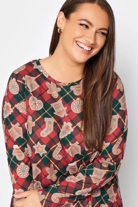 Plus Size Christmas Themed Crew Neck Blouse 321244 Byk-23y-321242