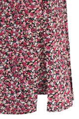 Tile Slit Detailed Floral Pattern Viscose Fabric Midi Woven Skirt Twoss20et0230