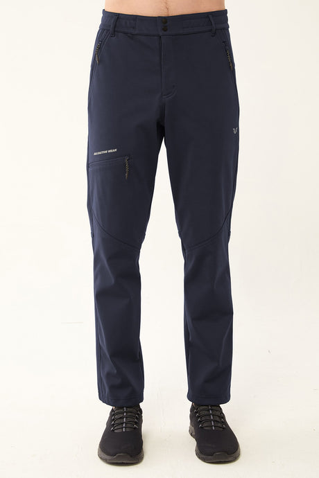 Men's Navy Softshell Winter Outdoor Pants With Zipper Pockets 0335 Tb23ml05w0335-1