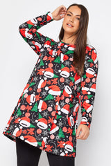 Plus Size Christmas Themed Crew Neck Blouse 321244 Byk-23y-321242