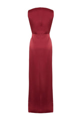 Burgundy Satin Long Night Evening Dress Tprss24ae00038