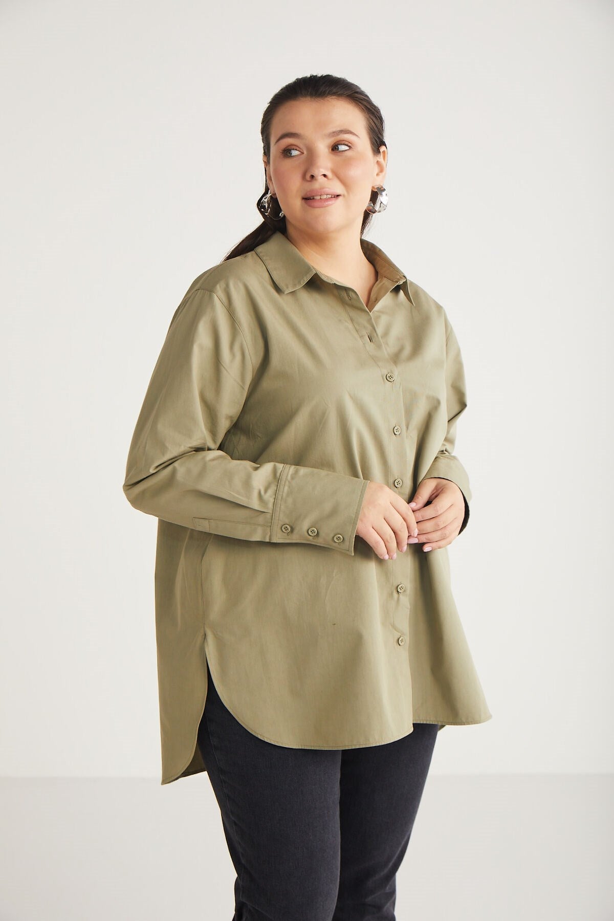 Amarabb Boyfriend Loose Single Plus Size Shirt Amarabb01112023