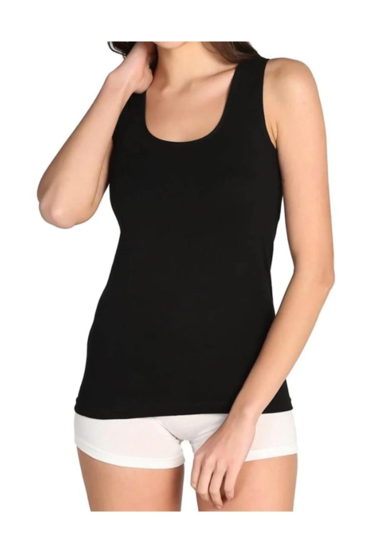 Women Ribana Thick Strap Black Tank Top Passion136