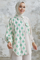 Sofia Pattern Linen Set - Green Ms00an7201