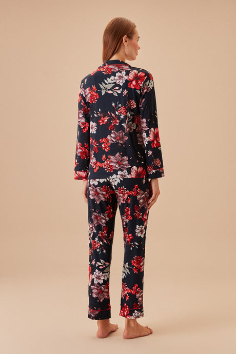 Black Rose Masculine Pajama Set Sh24205660b