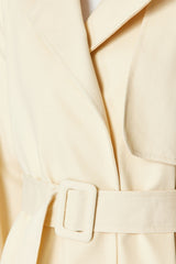 Beige Oversize Wide Cut Belted Cotton Trench Coat Twoss24tr00021