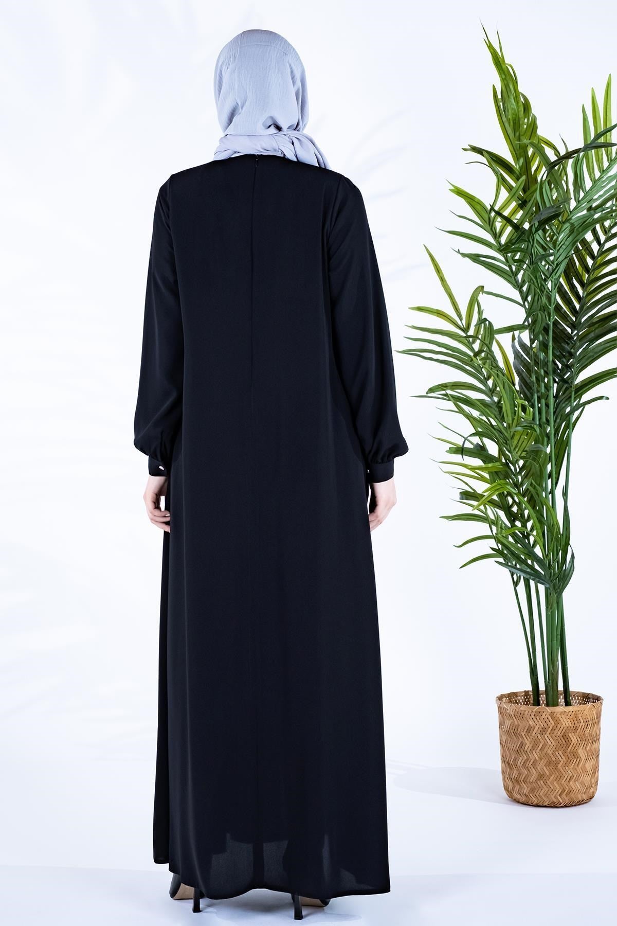 Cross Robes Ruffle Draped Indigo Burkini Dress 5450 T23el3m5450