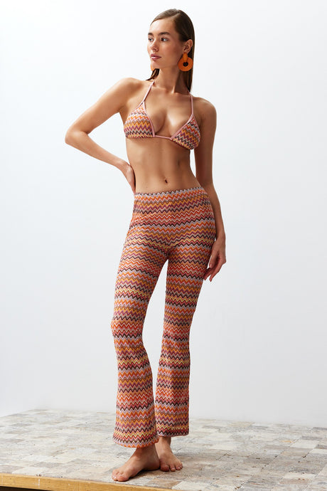 Geometric Pattern Knitted Knitwear Look Pants Tbess24pl00000