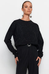 Black Soft Textured Nopeli Knitwear Sweater Twoaw24kz00219