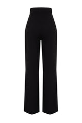 Black Belted Wide Leg/wide Leg Woven Pants Twoss24pl00115