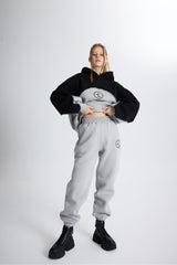 Charcoal 3 Yarn Fabric Revenge Tracksuit Pants Pink Hlfw24-00011