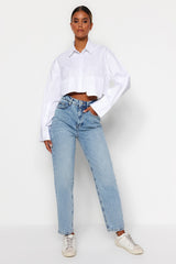 Gray High Waist Mom Jeans Twoaw24je00076