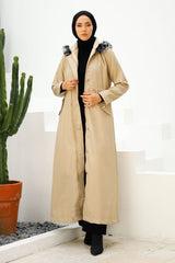 Fur Inner Fleece Long 2002 Coat - Stone Ms00as2002