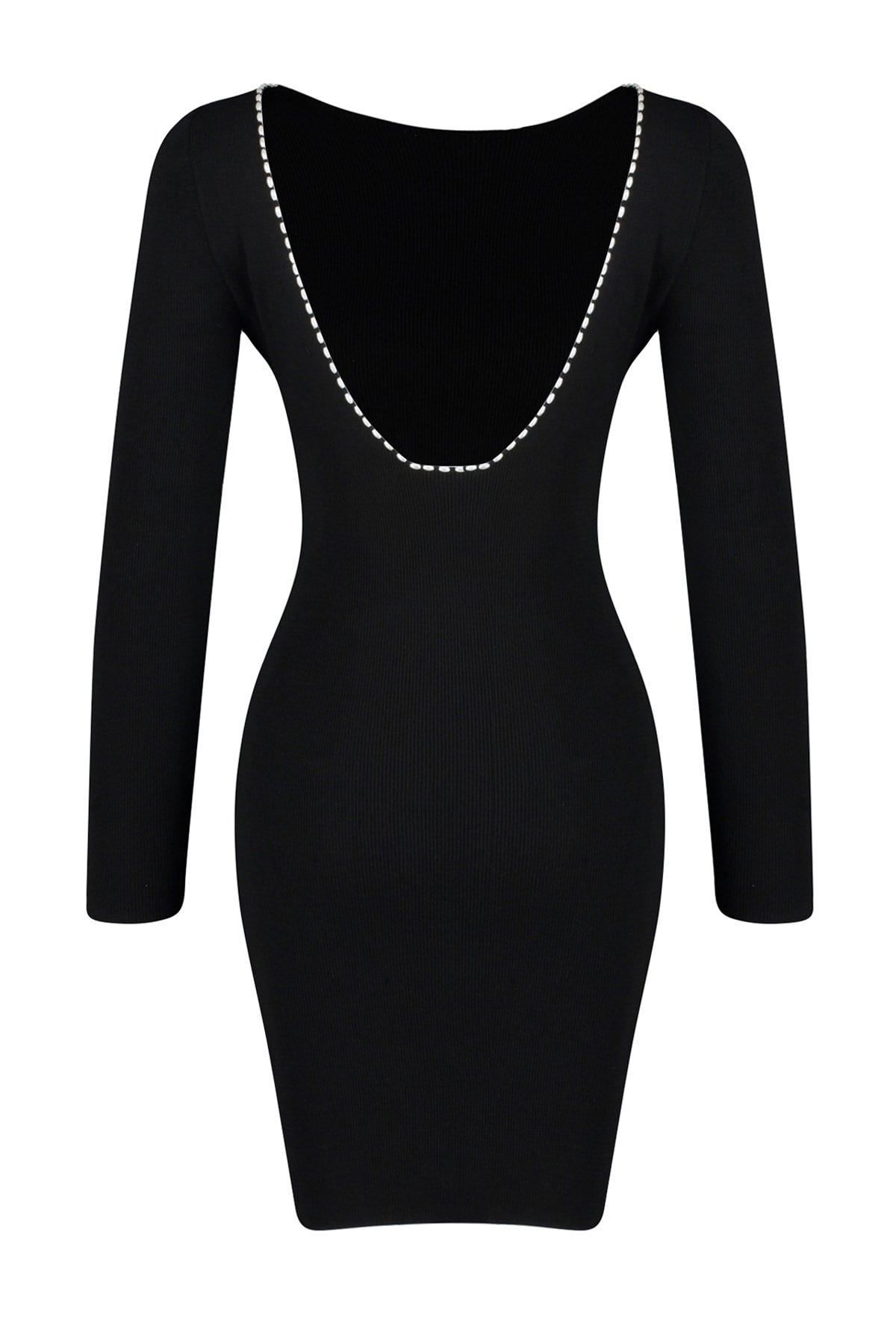 Black Mini Knitwear Back Detailed Dress Twoaw24el00089