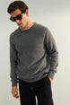 Limited Edition Beige Mens Regular Fit Crew Neck Woolen Basic Knitwear Sweater Tmnaw24kz00058