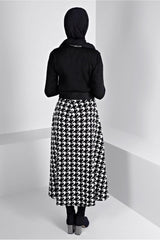 Women's Black Knitwear Skirt T 60320 23ketktr60320