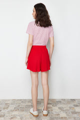 Mink Casual Cut Regular Waist Muffy/textured Knitted Shorts Twoss22sr0212