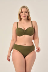 Women's Mint Green Plus Size Thick Strapless Bikini Set 20231988