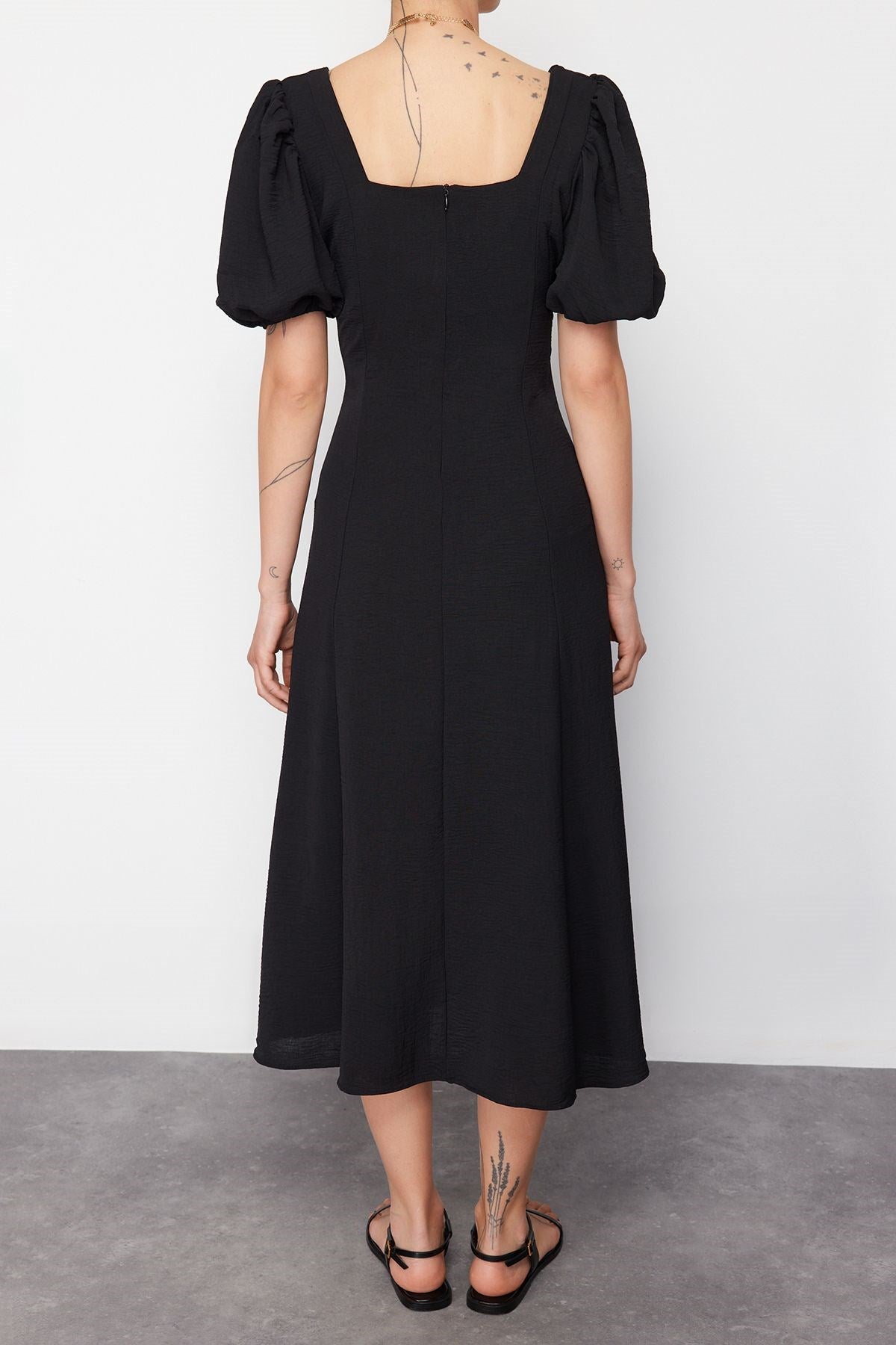 Black Regular Woven Dress Tedss24el00070