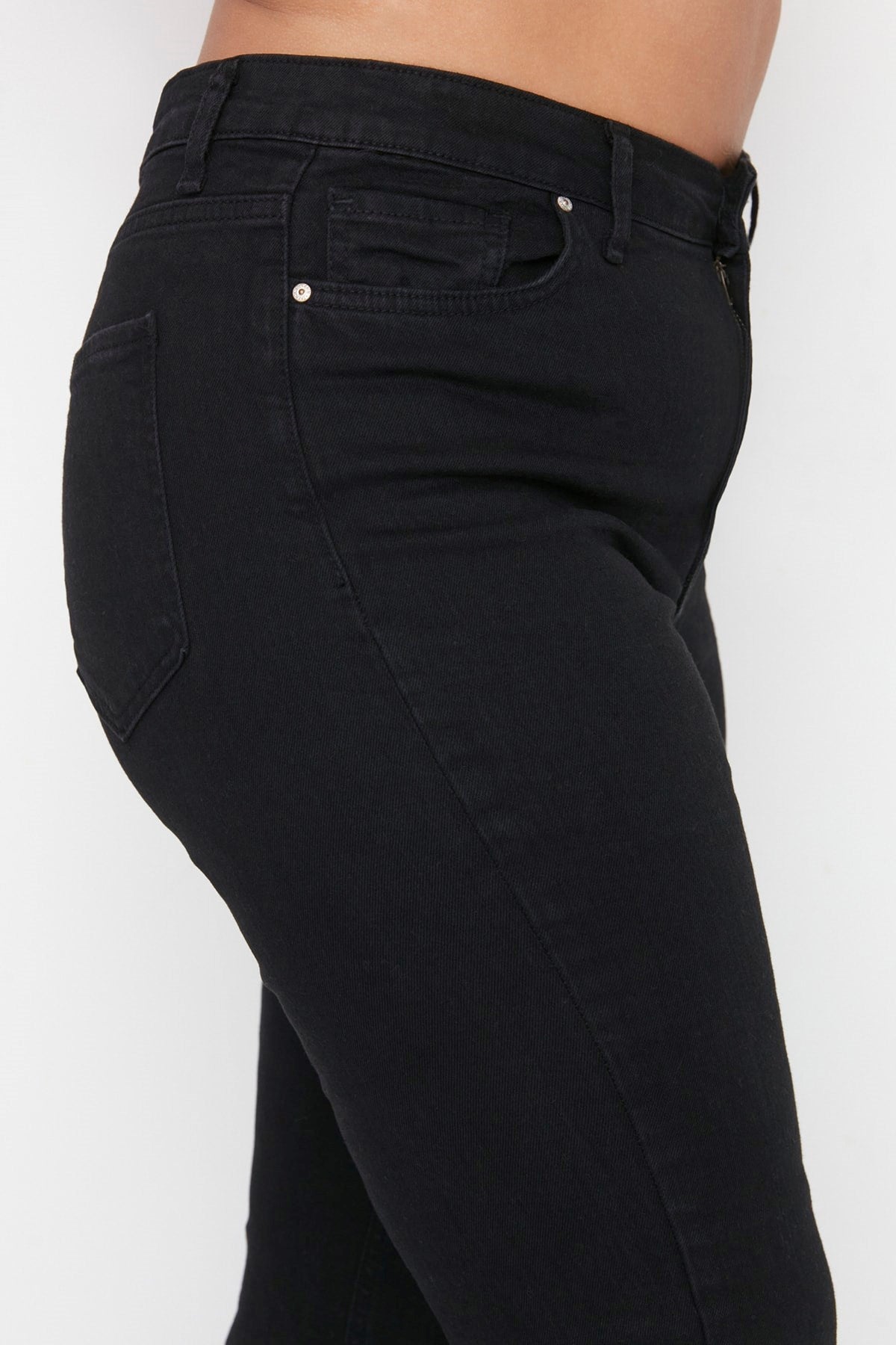 Black High Waist Flare Jeans Tbbaw23je00001