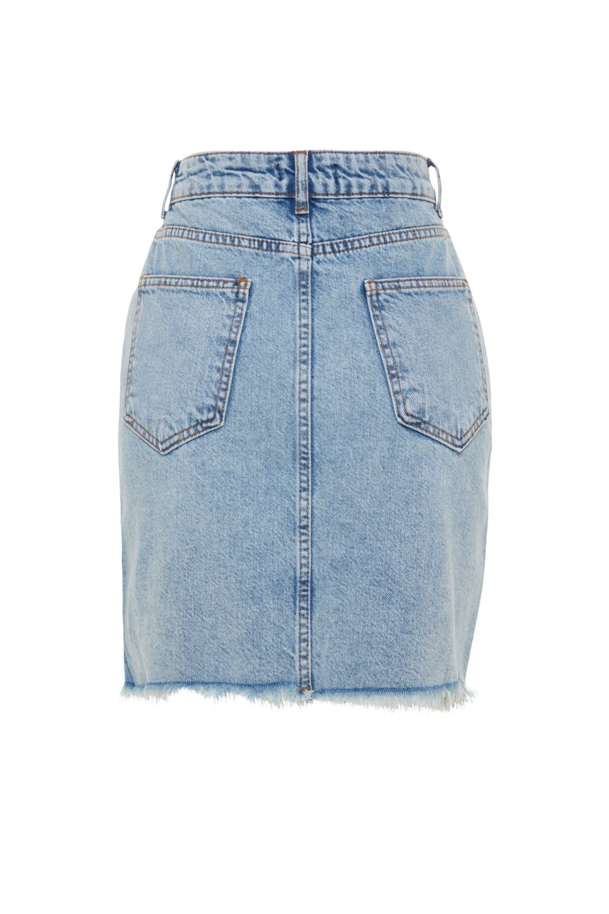 Light Blue Ripped Denim Skirt Twoss23et00287