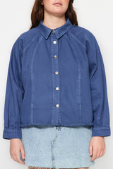 Blue Stitching Detailed Denim Jacket Tbbaw24ax00013