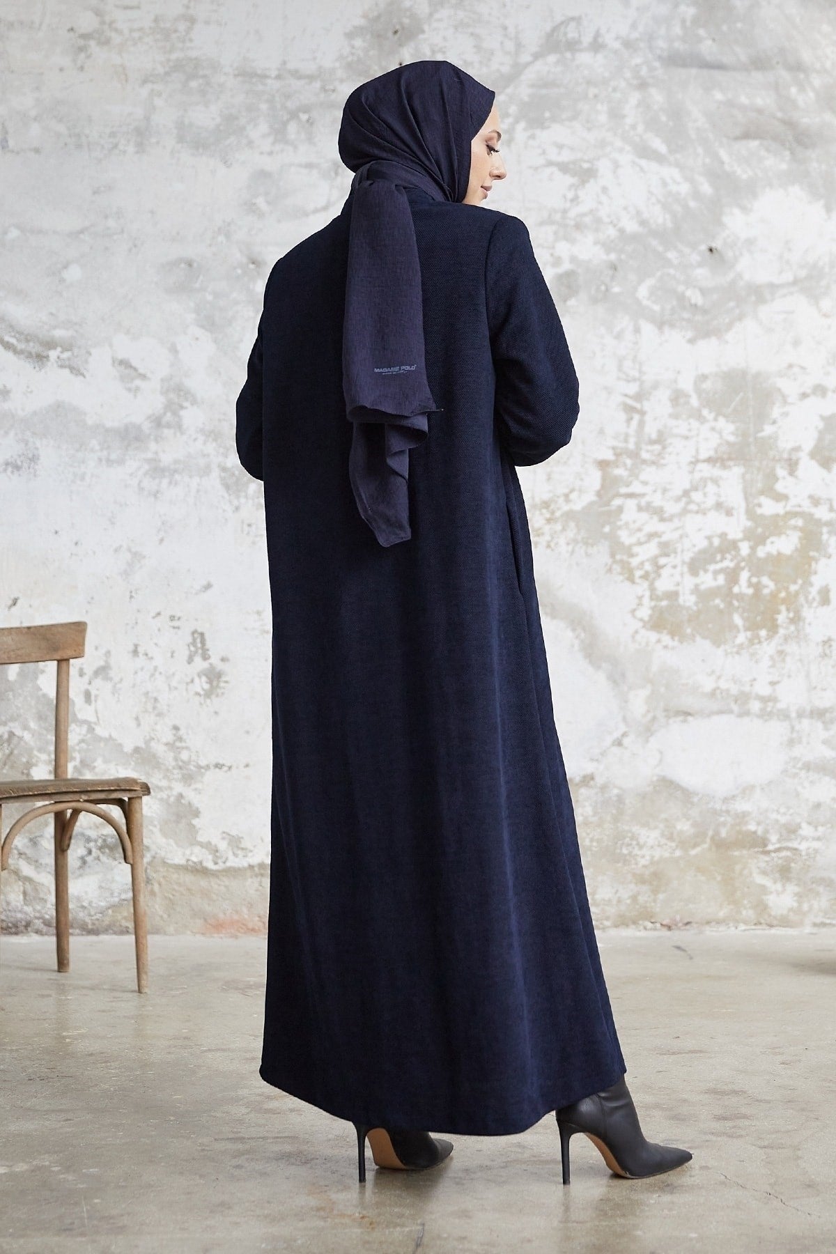 Levina Hidden Patted Abaya - Anthracite Ms00tz6002