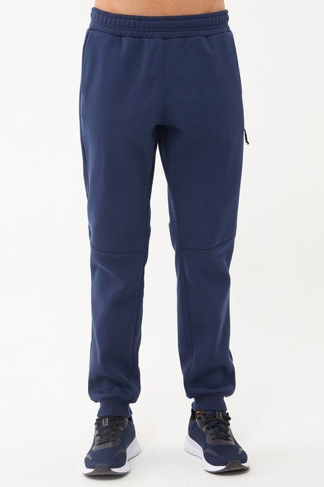 Men's Navy Blue Ribbon Leg 3 Thread Charcoal Winter Pocket Tracksuit Pants 1662 Tb23ml05w1662-1