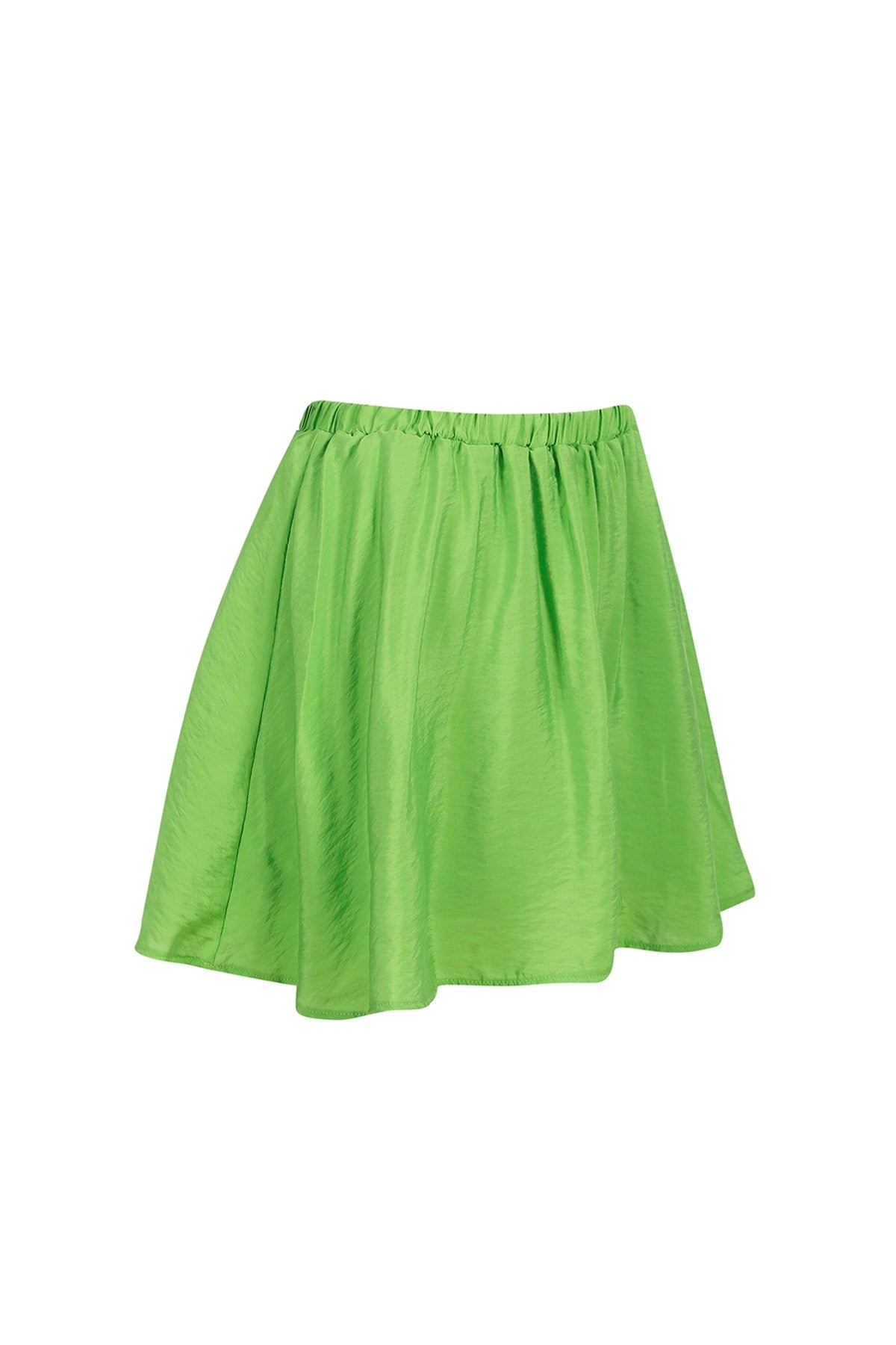 Women's Green Shorts Detailed Mini Skirt Lg-oz270-srt