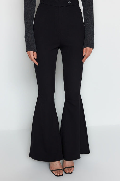 Black Flare Spanish Leg Woven Pants Twoaw24pl00038