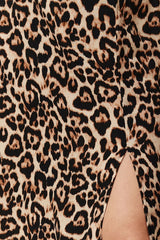 Multi Color Leopard Print Woven Skirt Twoss24et00205