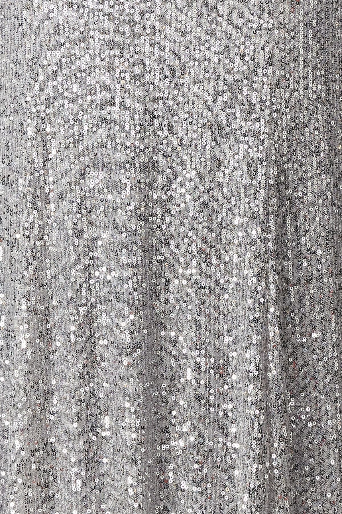 Grey Sequin Long Night Evening Dress Tprss24ae00036