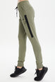 Women's White Ribbed Cotton Pockets Solid Color Casual And Sports Sweatpants 0807 Tb23wl05s0807-1