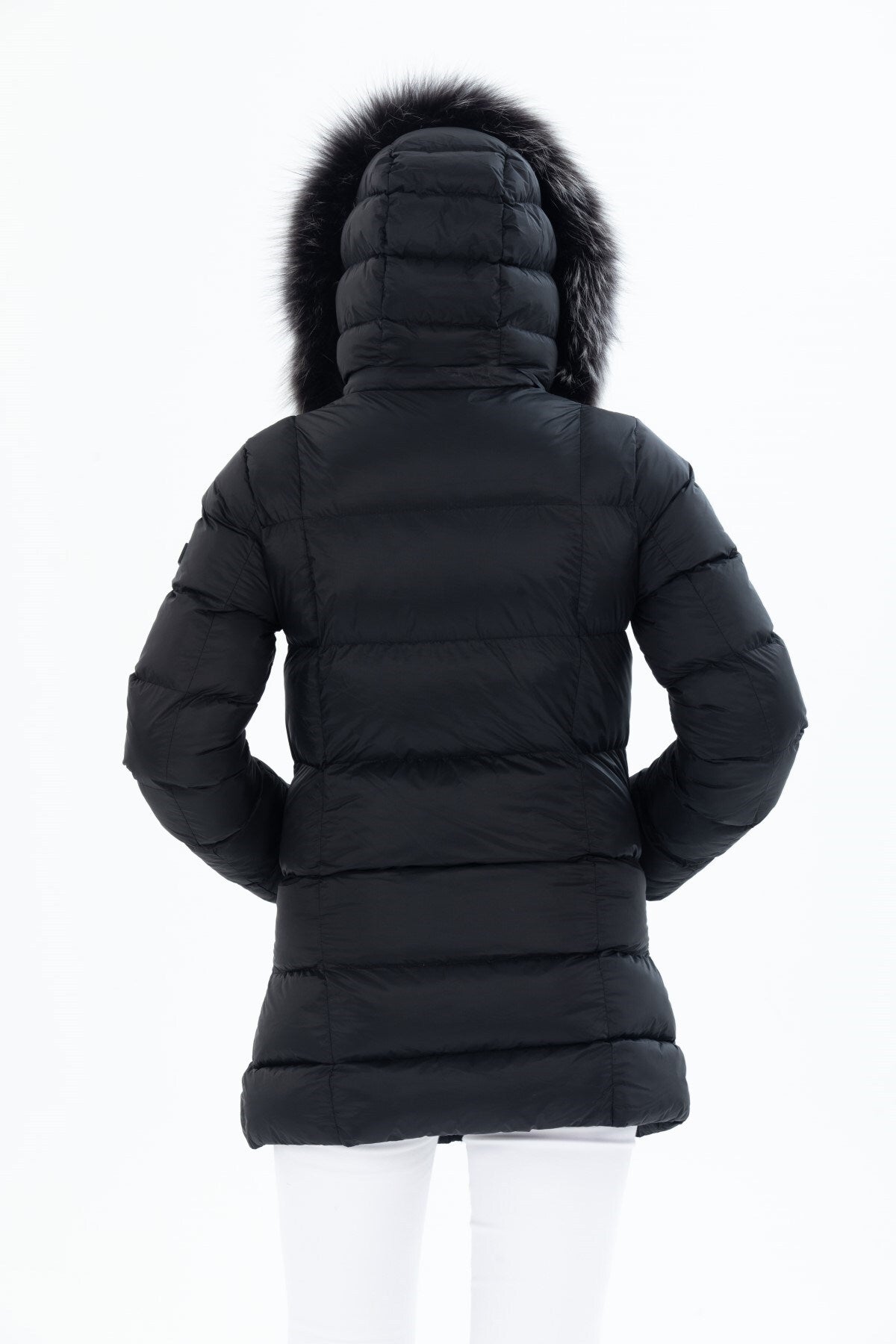 Women's Long Removable Fur Hooded Padded Windproof Water Repellent Inflatable Coat 8651 Gfx8651