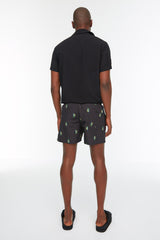 Black Mens Short Length Tropical Swimsuit Marine Shorts Tmnss22ds0003