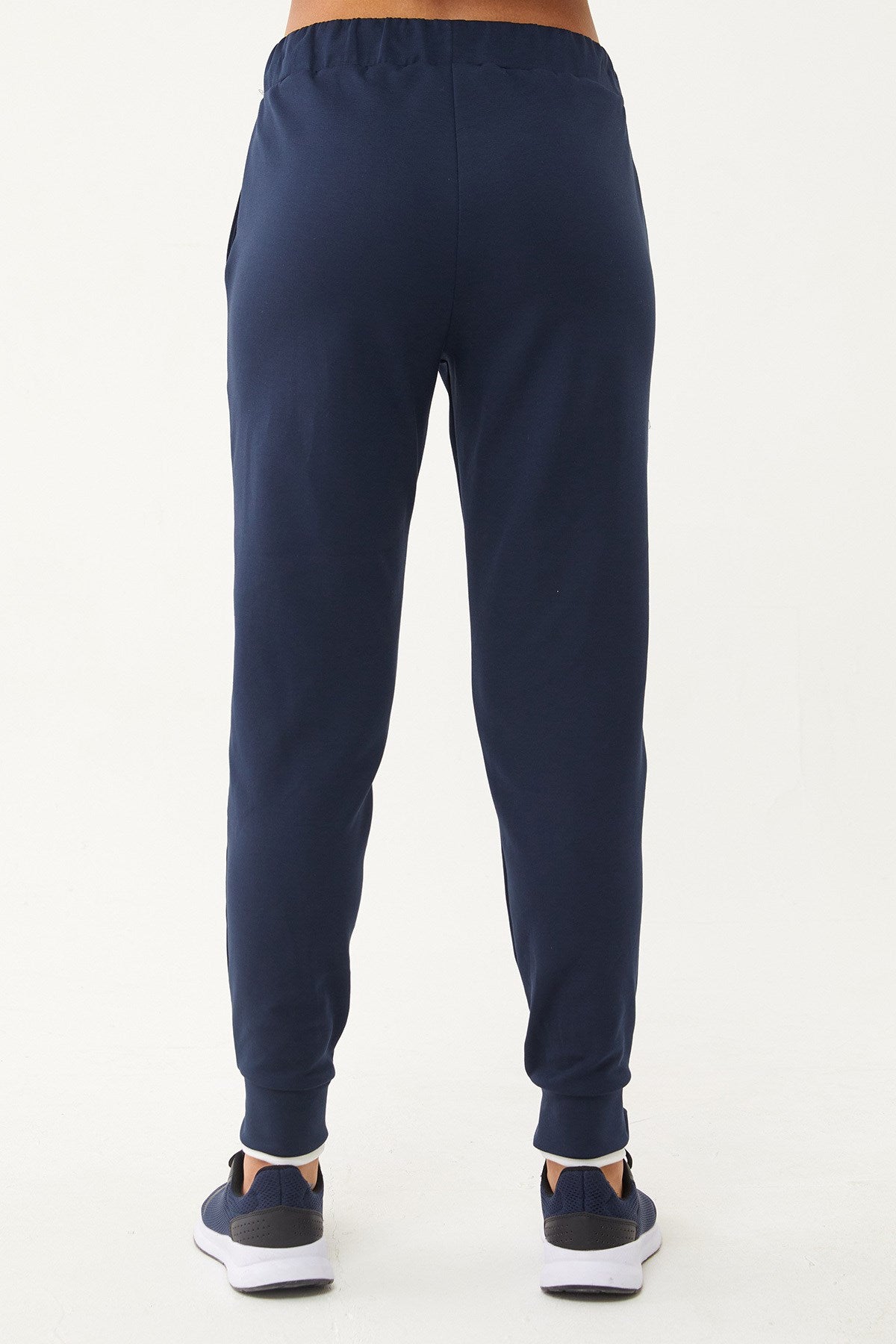 Women's Navy Blue Soft Textured Lycra Fashion Sweatpants 1589 Tb23wl05w1589-1