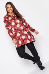 Plus Size Christmas Themed Crew Neck Blouse 321244 Byk-23y-321242