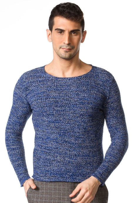 Chiffon Tile Color Slim Fit Long Sleeve Wide Crew Neck Men's Sweater 11301.19k