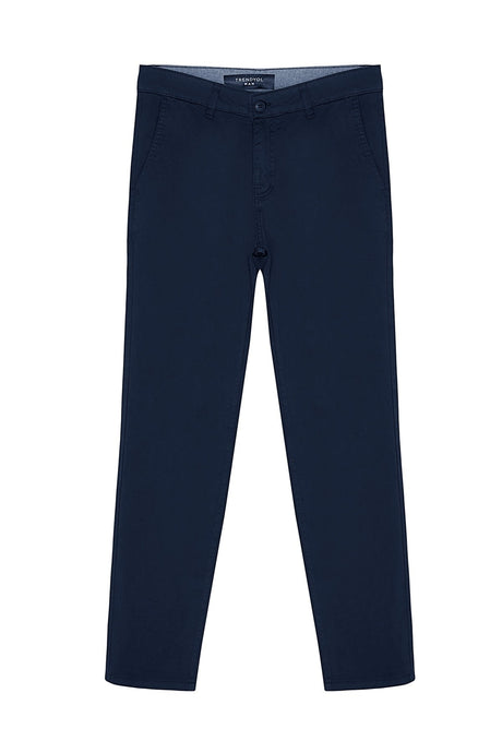 Navy Blue Men's Slim Fit Chino Pants Tmnaw24pl00000