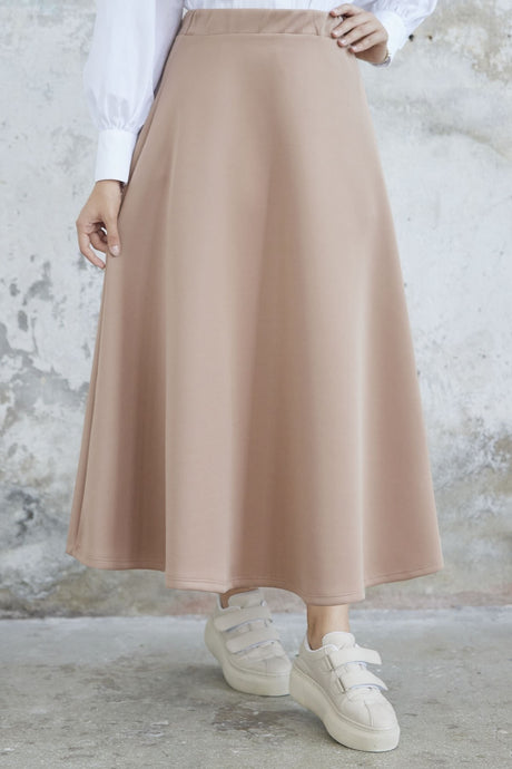 Elly Scuba Skirt - Beige Ms00in01