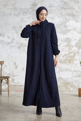 Levina Hidden Patted Abaya - Anthracite Ms00tz6002