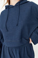 Navy Blue Wide Pattern Wide Leg Knitted Tracksuit Twoss21em0026