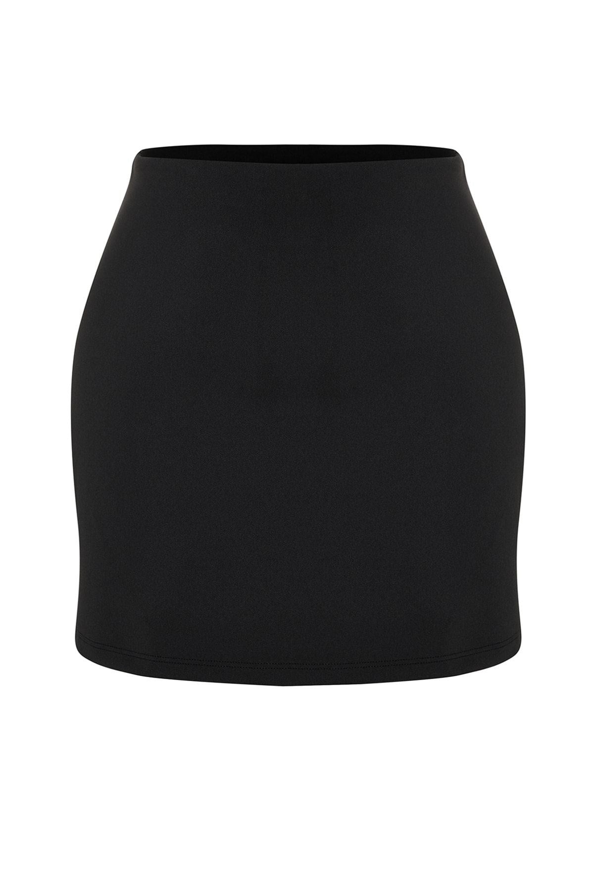 Black Reflector Printed 2 Layer Inside Shorts Pocket Tennis Knitted Sports Shorts Skirt Thmss23sr000