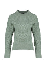 Mint Soft Textured Crew Neck Knitwear Sweater Twoaw24kz00111