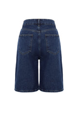 Blue High Waist Denim Shorts & Bermuda Twoss24sr00016